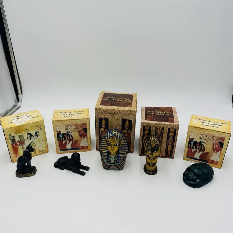 Egyptian Collection Figurines Resin Hand Painted Myths & Legends Adams Apple Vtg
