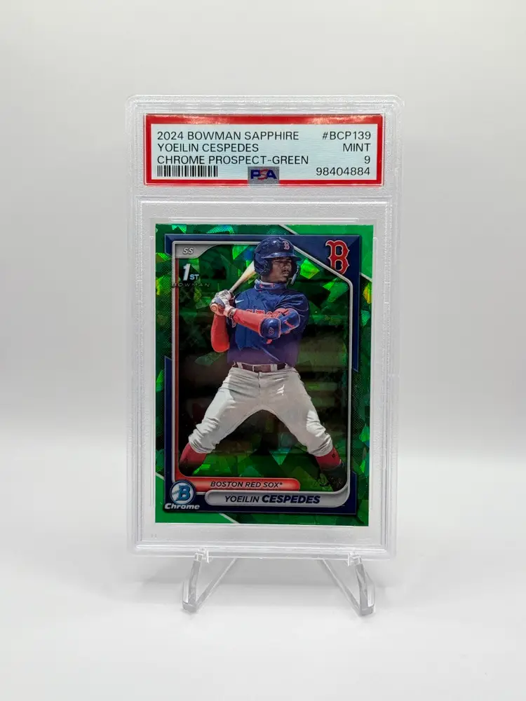 2024 Bowman Sapphire Yoeilin Cespedes 1st Green /99 PSA 9 Red Sox