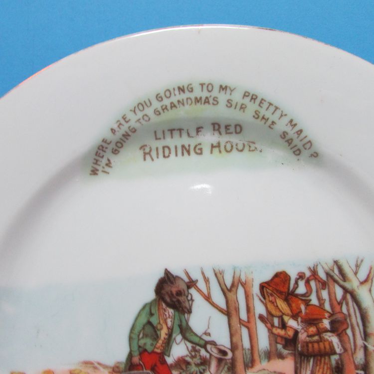 vintage Red Riding Hood plate 6 3/4" fairy tale