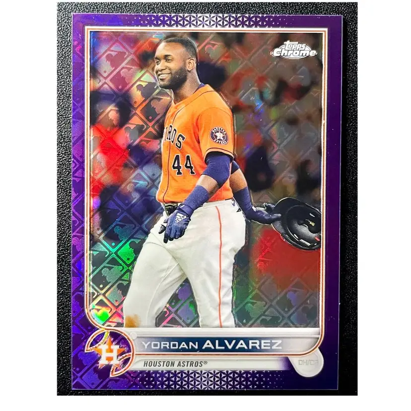 Yordan Alvarez /250 Purple Refractor - 2022 Topps Chrome Logofractor - Houston Astros