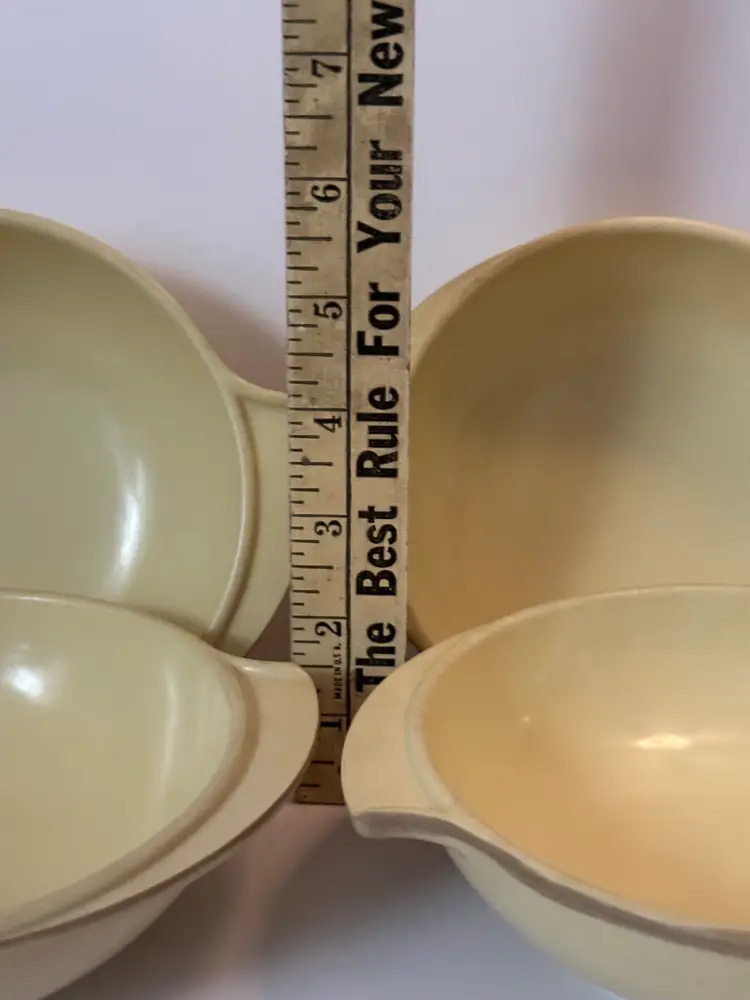🫎 Vintage Boontonware Winged Yellow Bowls (Set of 4)