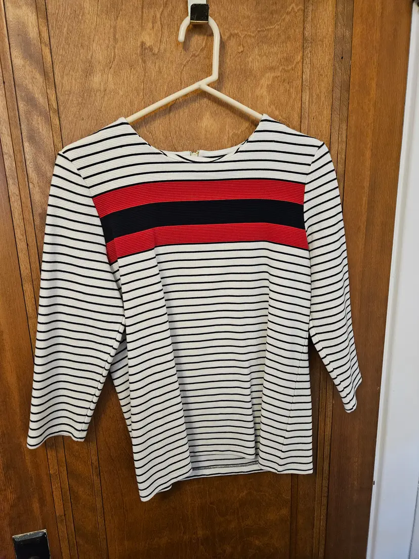 Talbots Striped Red, White & Blue Top, M