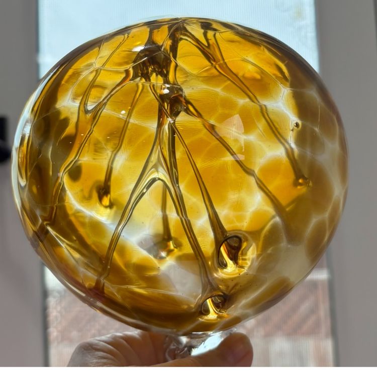 Pairpoint Hand Blown Glass Ball - Tree Of Life, Original Sticker