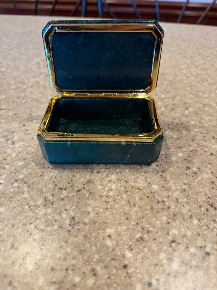 Vintage Italian Handcrafted Alabaster Jewelry/Trinket Box