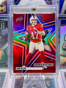 Josh Allen 2025 Rookie & Stars 17/49 JERSEY # MATCH Red Holo SP Buffalo Bills