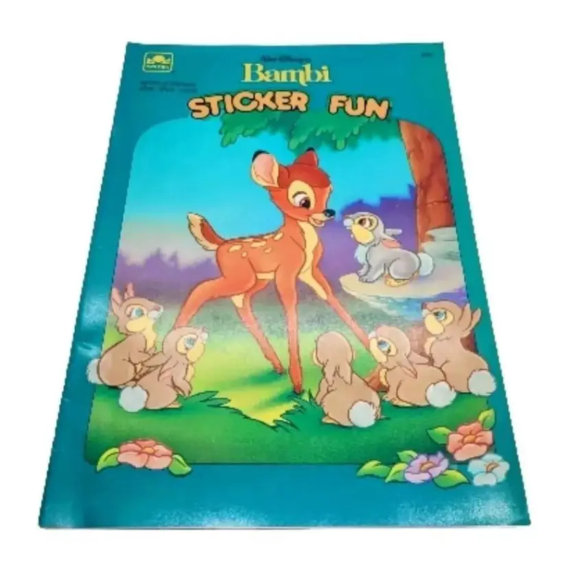 Vintage 1994 Golden Walt Disney Bambi Coloring Sticker Fun Book #8453 Unused HTF