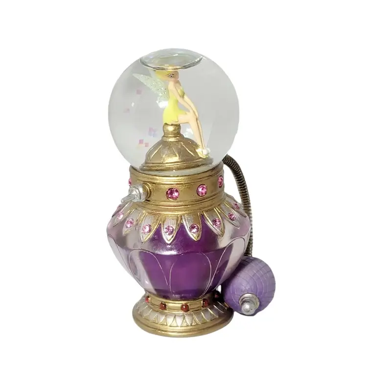 Rare Disney Parks Peter Pan Miniature Tinkerbell Perfume Bottle Snow Globe 2006