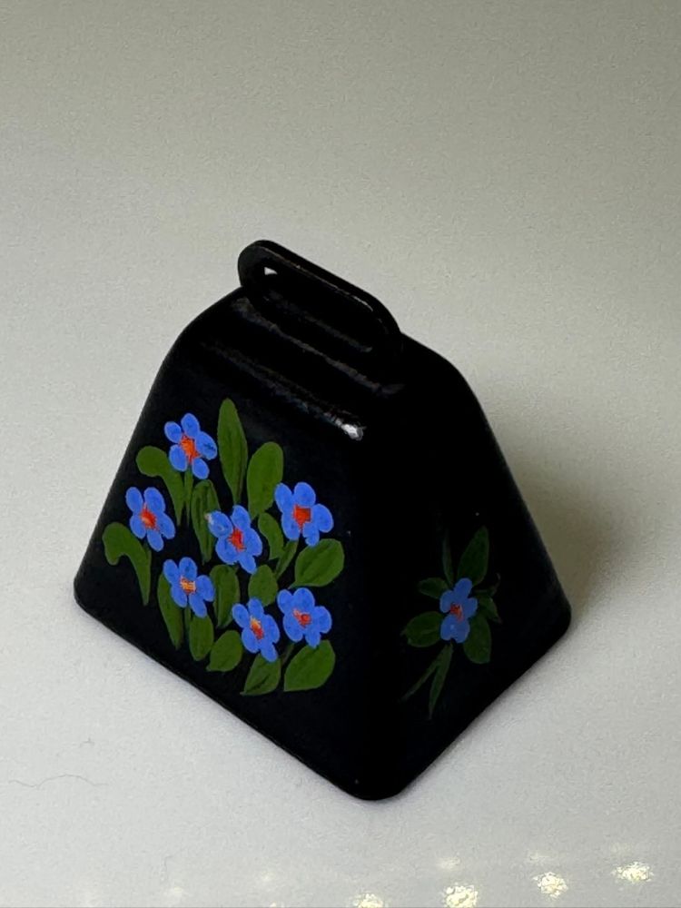 Mini vintage handpainted flower bell copper flower floral