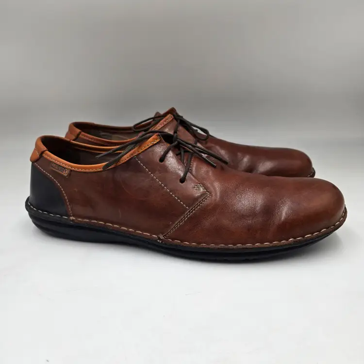 Pikolinos Santiago Oxford Brown Leather Men's Shoes Size 44 (US 10.5-11) Lace Up