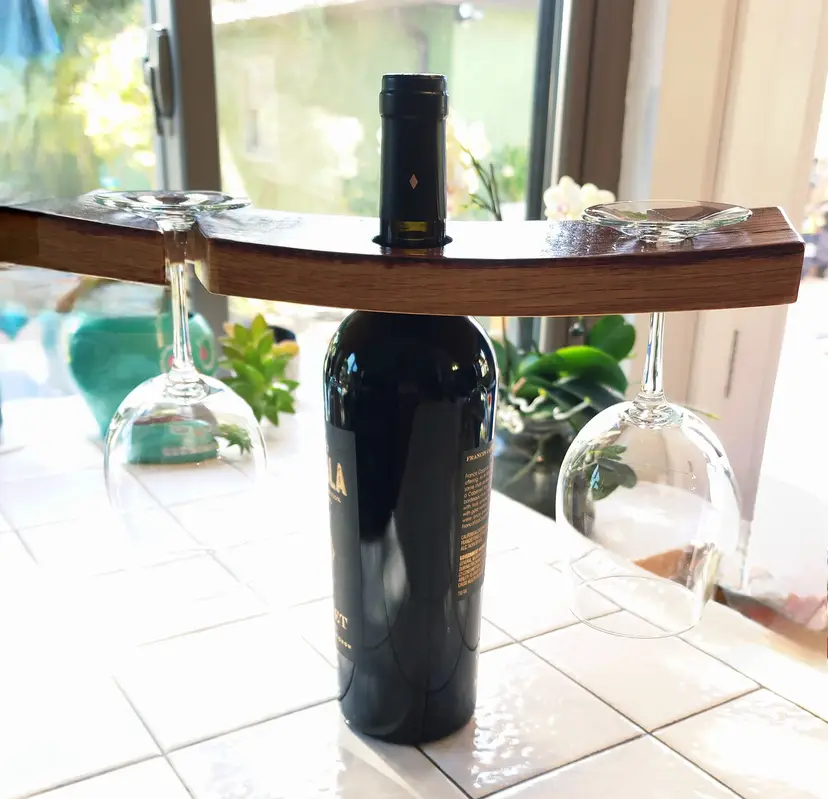 Barrel Stave Wine Caddy – Handmade from Authentic California Wine Barrels