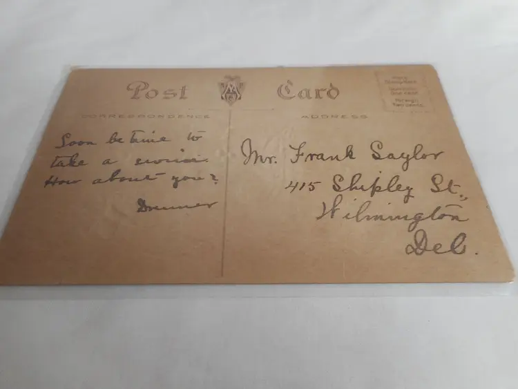 Vintage Easter Postcard unposted written on Daffodil Child peep