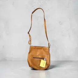Le Donne Tan Leather Collection Shoulder Handbag Purse Satchel LD-7023 NWT