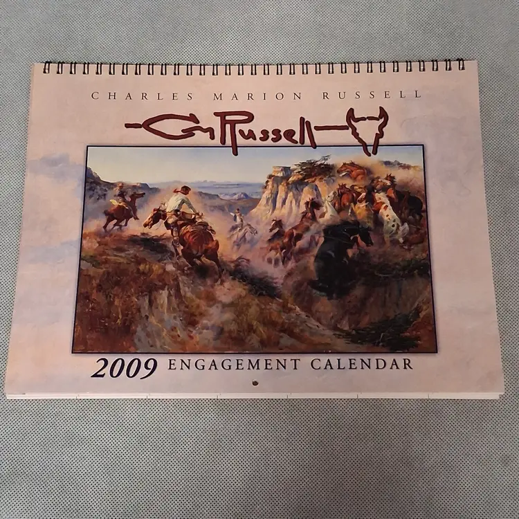 2009 Charles Marion Russell Engagement Wall Calendar Works for 2026 2037 2043