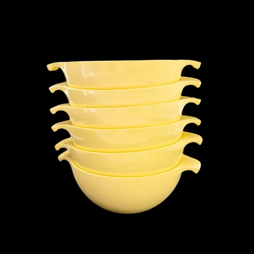 6 Watertown Lifetime Ware Yellow Melamine Soup Chili Cereal Bowls