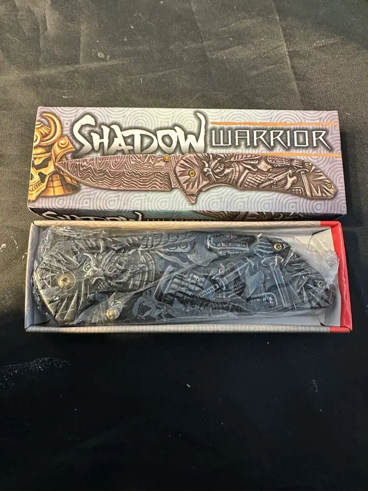 LOT 3 Shadow Warrior  - Blue, Gold,  Black Assisted Open Pocket Knife All Steel