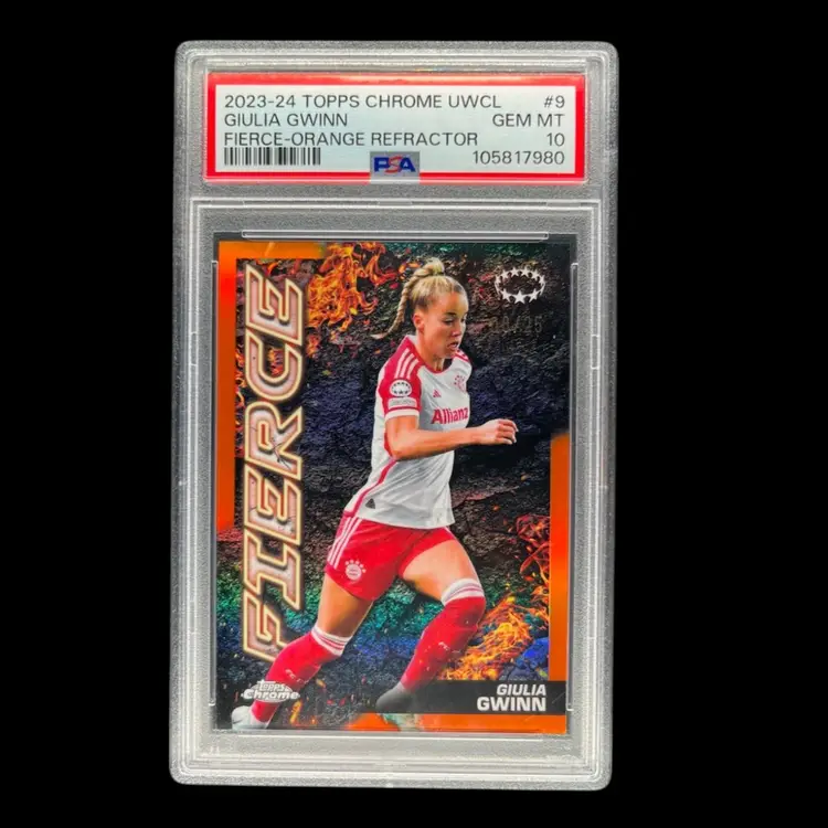 Giulia Gwinn 2023/24 Topps Chrome Fierce Orange /25 PSA 10 Soccer Card