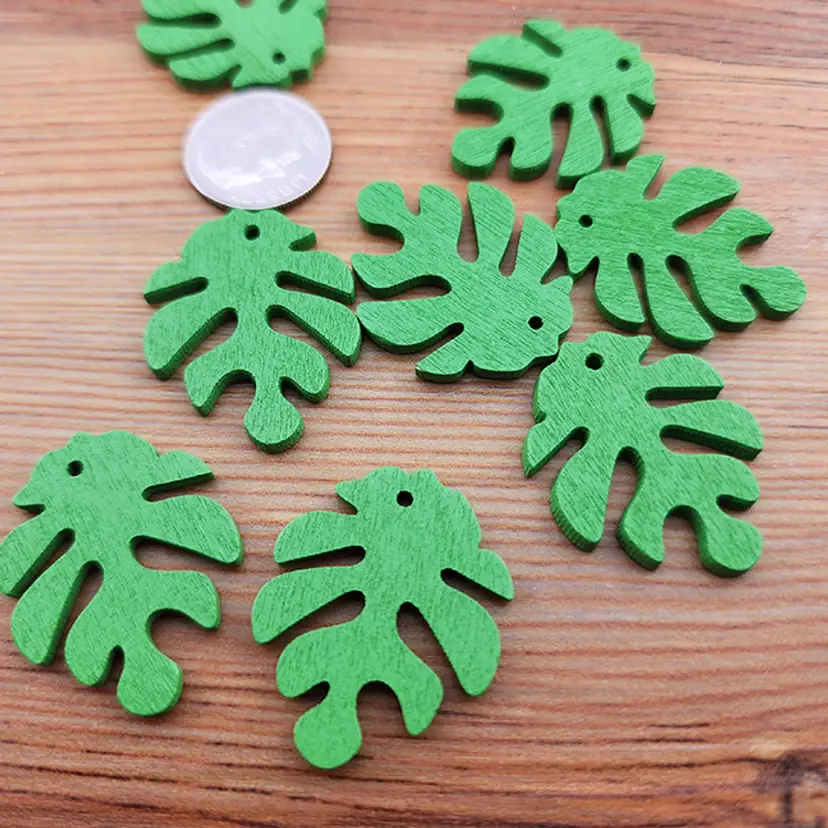 10pcs Wood Monstera Leaves #BC125
