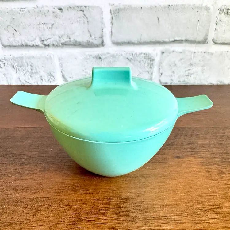 Vintage Melamine Newport By Westinghouse Turquoise Lidded Sugar Bowl
