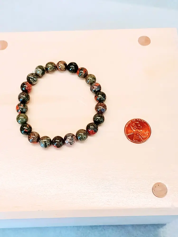 ARTISAN UNAKITE JASPER BEAD BOHEMIAN GRANOLA HIPPIE BRACELET