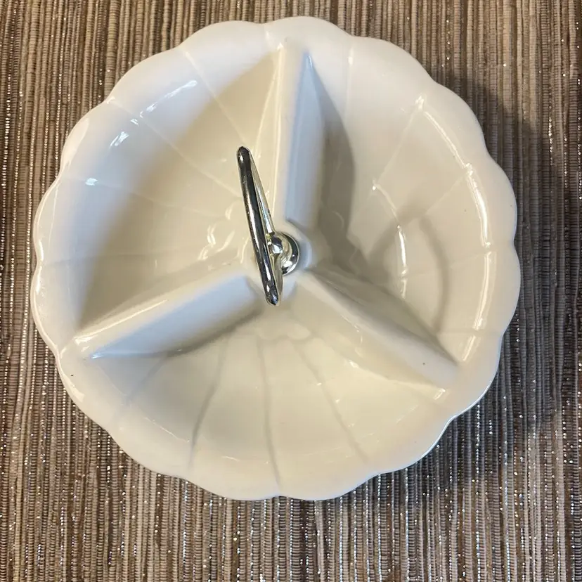 Made In USA Pottery Vintage Divided Serving Dish