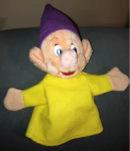 Disney Parks Snow White Seven Dwarfs Dopey Dwarf Plush Puppet