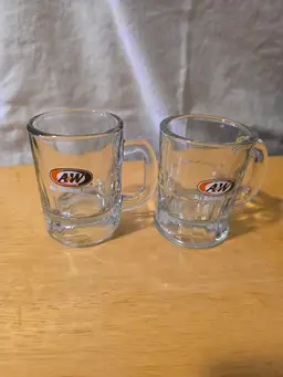Vintage A&W Root Beer Mini Glass Mugs Set