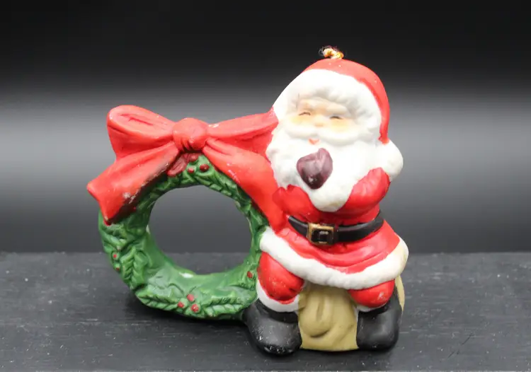 Jasco Santa Napkin Ring with Bell, made in Taiwan, 1980's