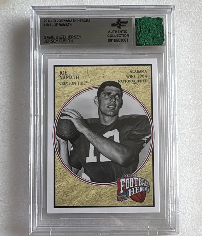 2013 Upper Deck Joe Namath College Football Heroes: Joe Namath #JN-5 RC MEM