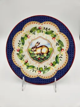 #C124 La Jardin Andrea by Sadek Designed by Suzanne Nicoll 8 inch Bunny Plate