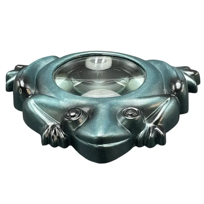 Green Frog Magnifying Glass Paperweight Office Desk Decor