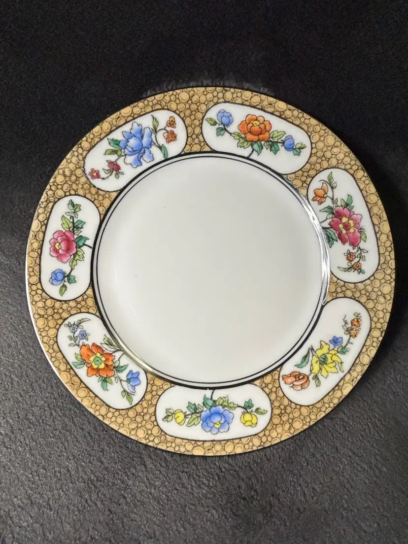 Victoria China Czechoslovakia Vintage Fruit Salad Plate, 7.5”