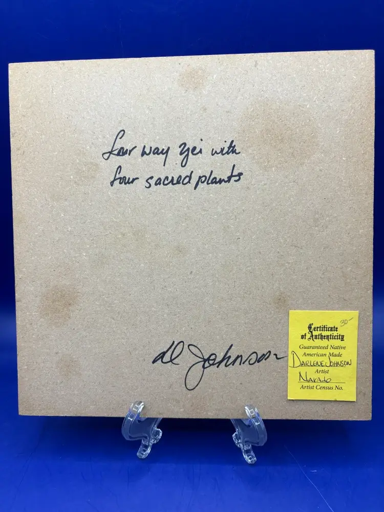 Navajo Sand Painting Tile Signed