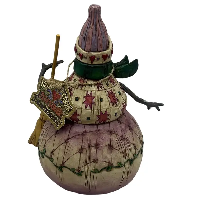 Jim Shore Heartwood Creek “Winter’s Warmth” Snowman, 8.5” Tall x 5” Wide