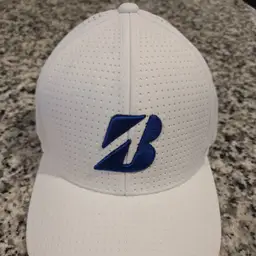 Bridgestone Golf Tour B Fitted Hat White w/ Navy  NWT