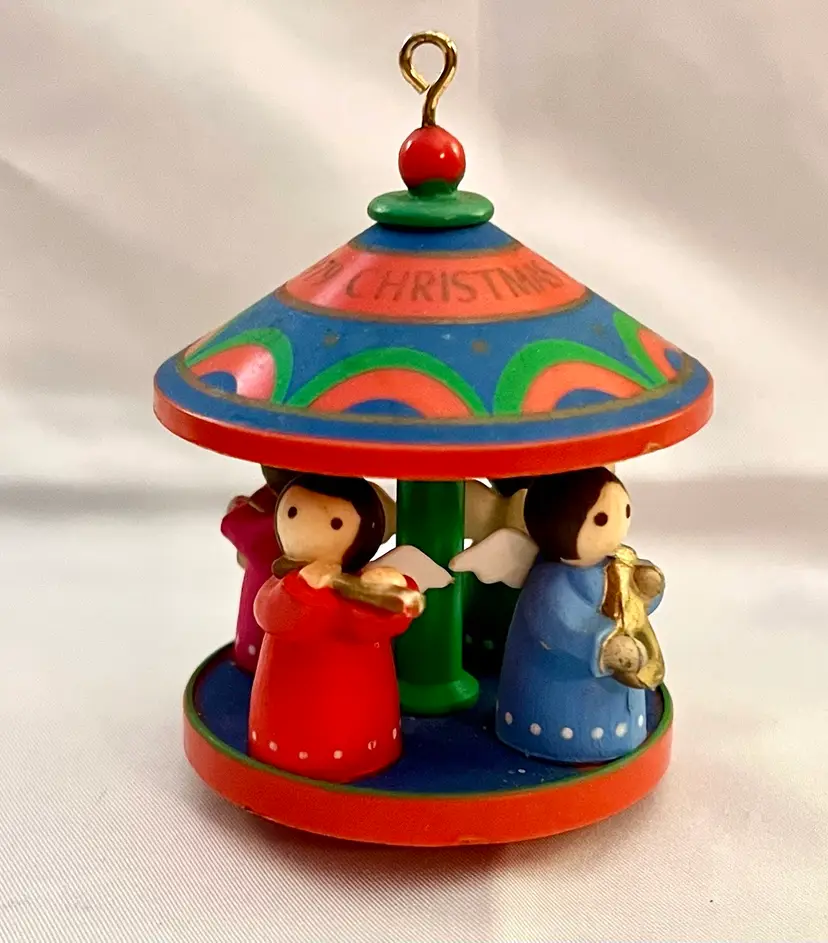 1979 vintage Hallmark Christmas tree ornament Angel Band musicians Carousel