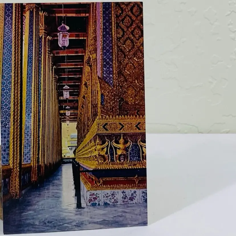 Vintage Postcard No 202 Side View of the Temple of Emerald Buddha,
Bangkok Distributed by PHORN THIP. 3 Wat Suan Phlu, Bangkok. Tel. 32306