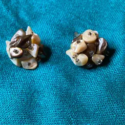 Sewn, Beaded With Small Clear Beads Clip On Earrings