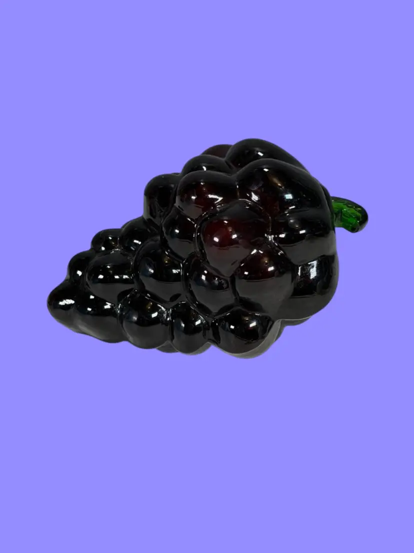 Vintage Purple Glass Grape Cluster Paperweight / Decor