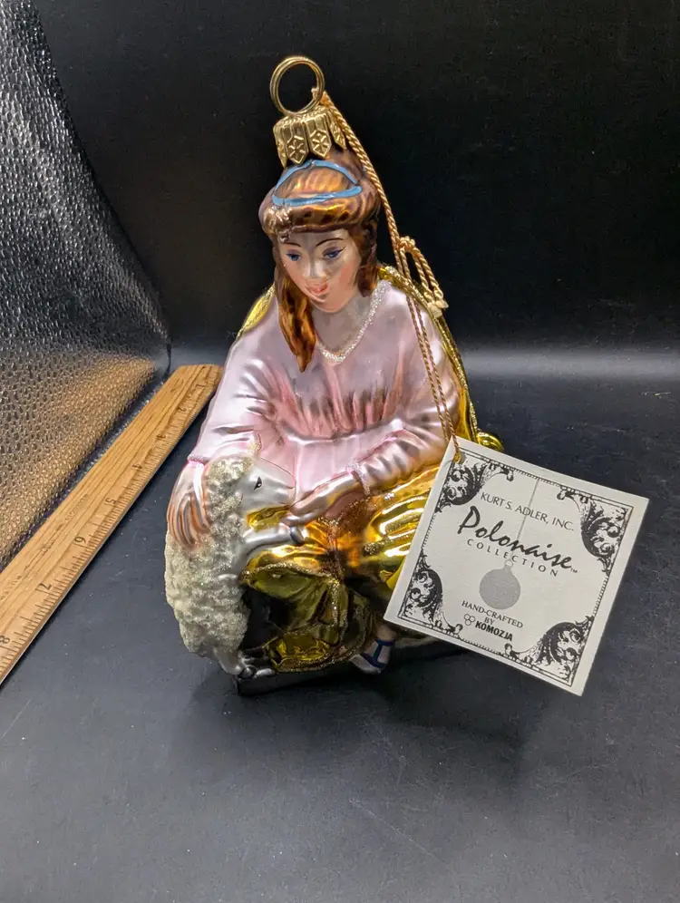 Kurt Adler Polonaise Mercury Glass Nativity Ornament Meekness As Is Repaired