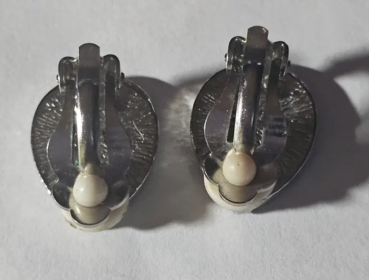 Vintage Clip On Earrings Animal Print