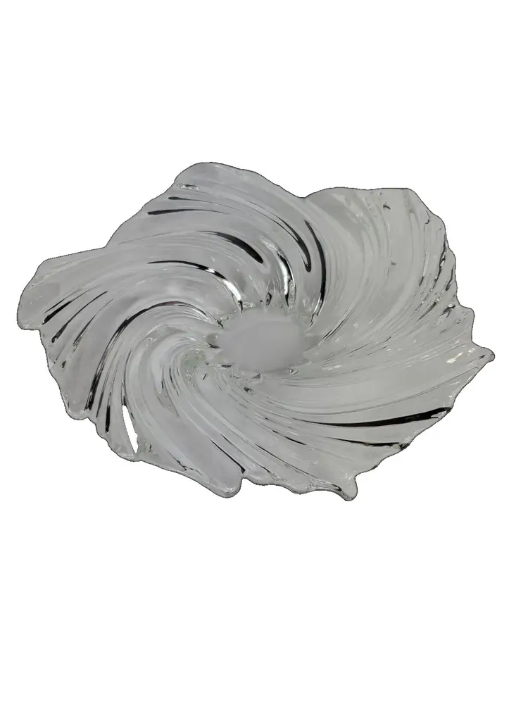 Vintage Mikasa Belle Epoque Candle Holder Wavy Art Glass Centerpiece Bowl Retired