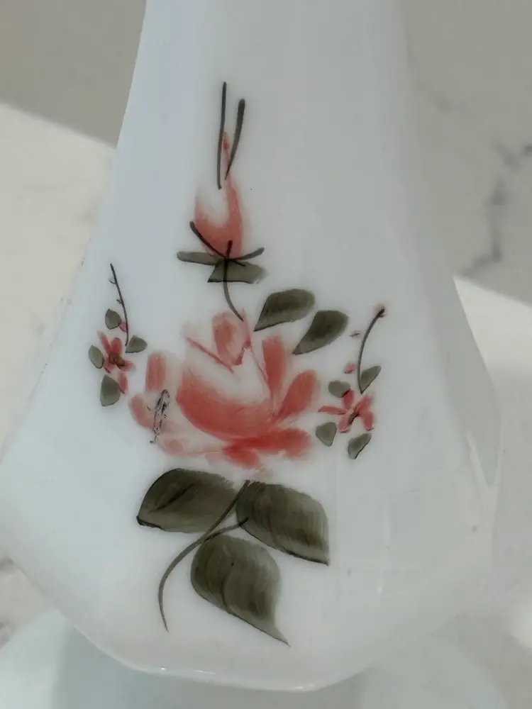 Fenton Milk Glass Scalloped Bud Vase 8.5”