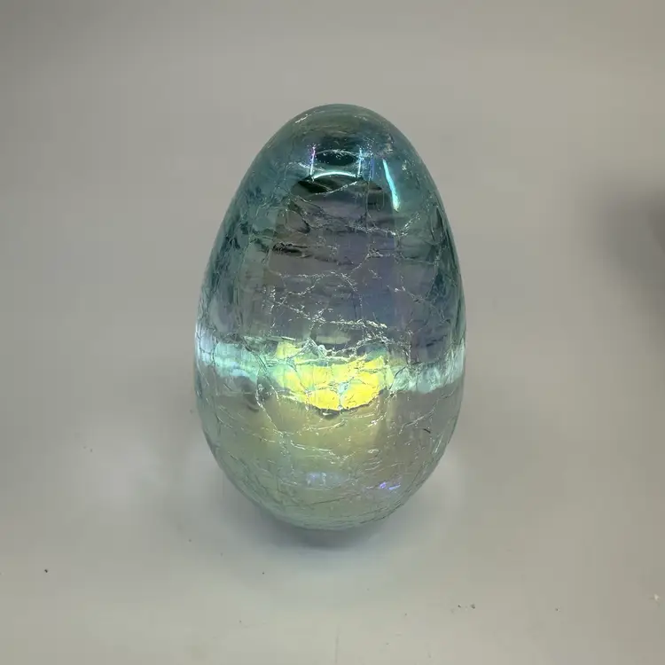 USA Art Glass Miniature Egg Shaped Paperweight 3”