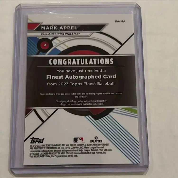 2023 Topps Finest Mark Appel Green Auto /99