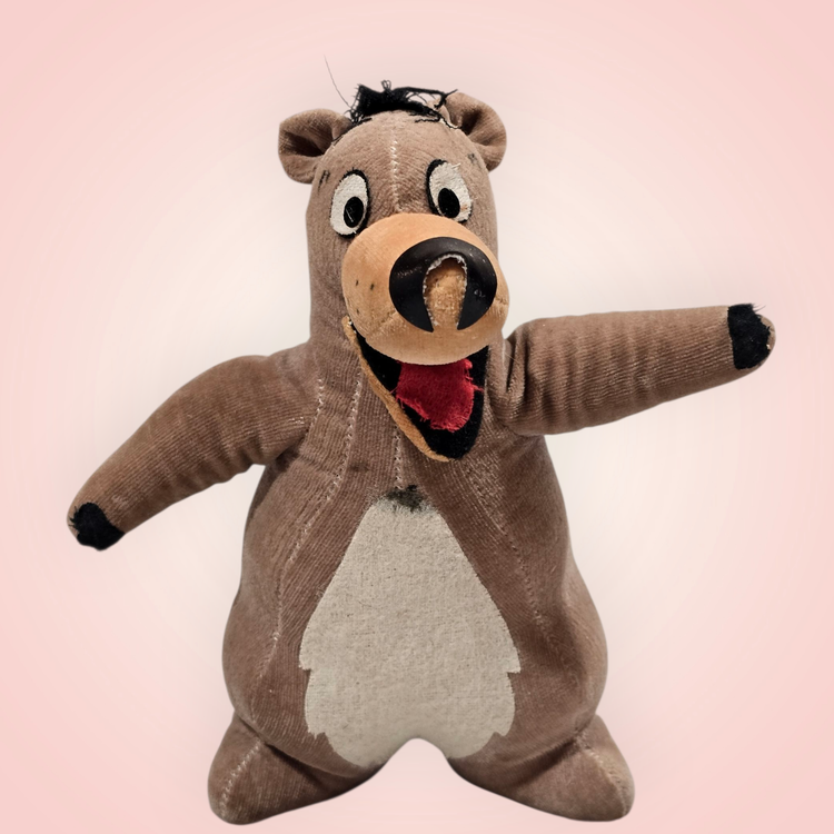 Vintage Disney Jungle Book Baloo Bear Stuffed Animal Toy 1960s 6" As Is