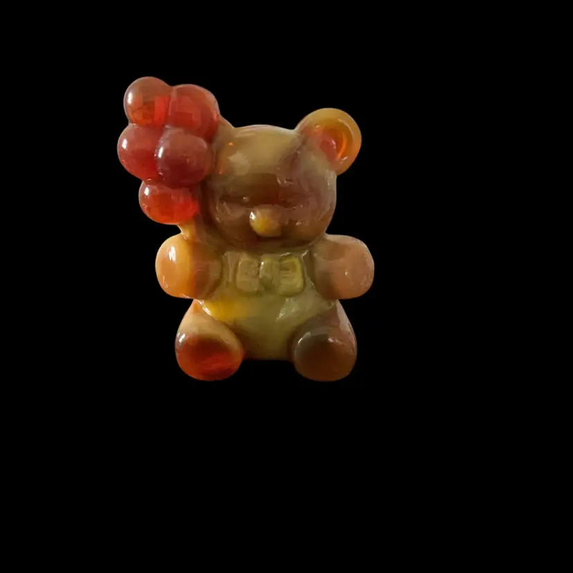 Boyd Art Glass Figurine “Patrick the Balloon Bear” 2.25” x 1.5”-GLOWS