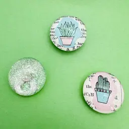 Handmade Succulent Magnet Set, 3 Pieces