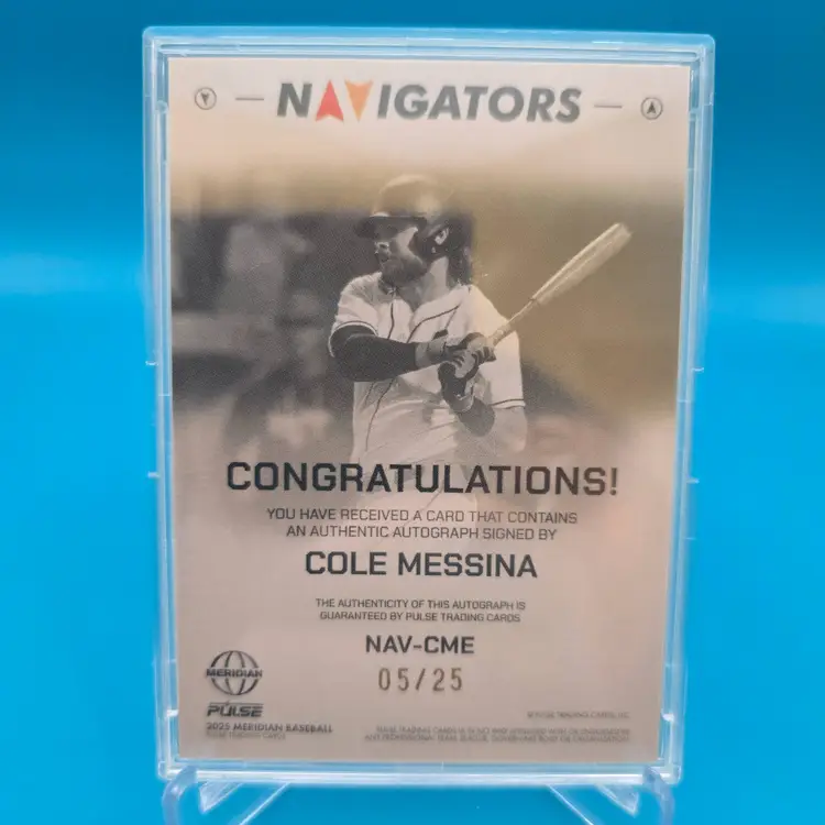 Cole Messina 2025 Pulse Meridian Baseball Red Foil Auto 5/25 Colorado Rockies