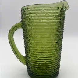Vintage 1970’s Anchor Hocking Soreno Avocado Green Glass Pitcher