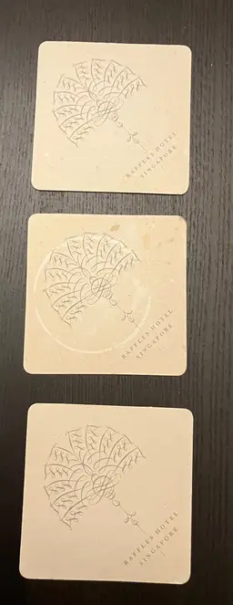 VTG Raffles Hotel Singapore Coasters Lot of 3